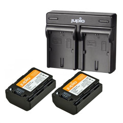 Jupio CSO1004 Pack de 2 baterías Sony NP-FZ100 más cargador doble